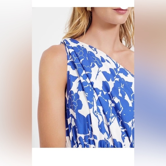 Hyacinth House Sybil Maxi Dress XXS Blue Floral One Shoulder Cotton Lined NWT - Picture 13 of 16